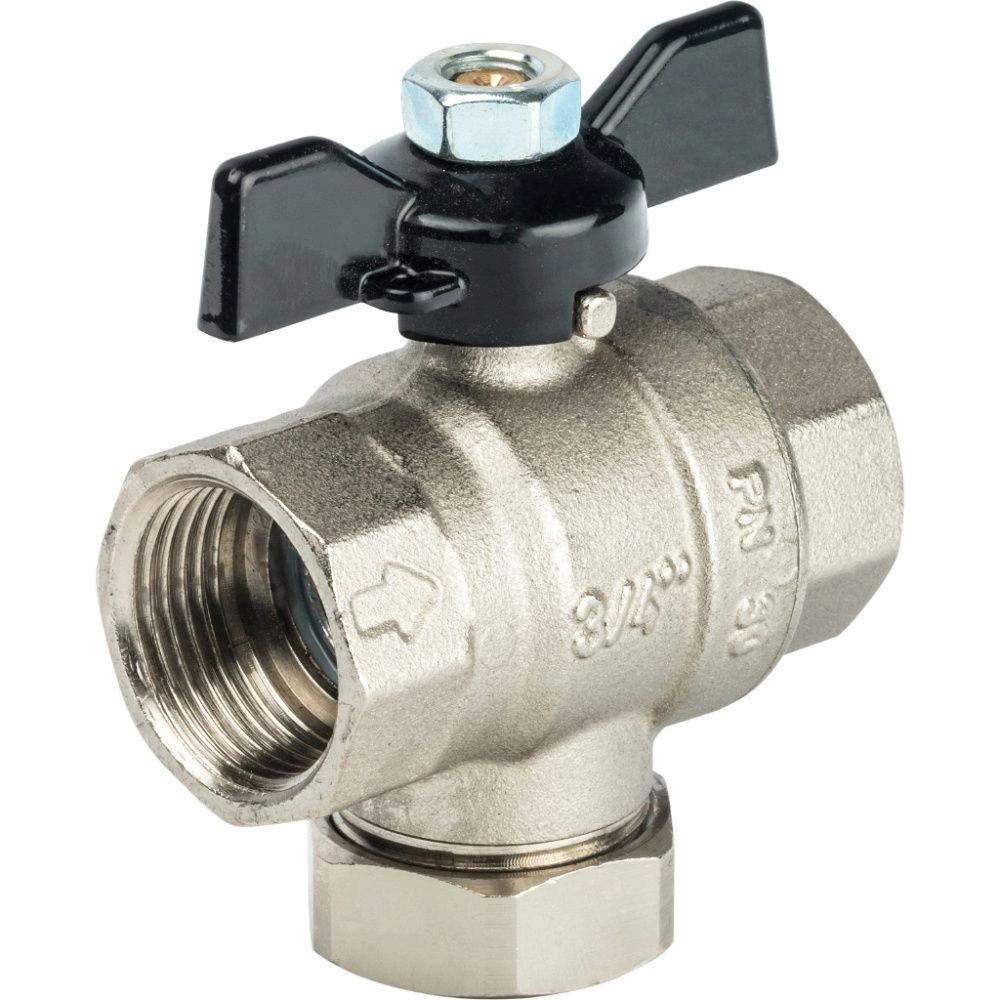 Кран шаровой+фильтр 3/4" (бабочка) Stout