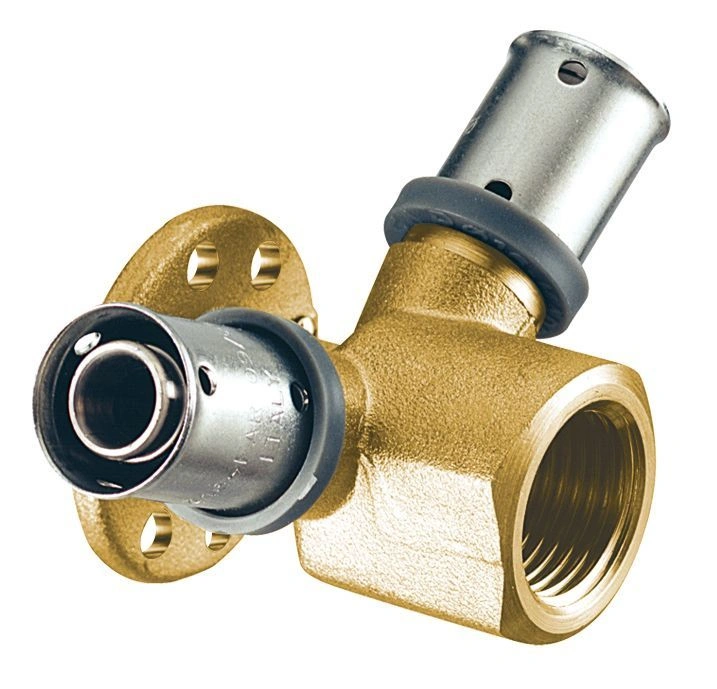 Водорозетка проходная 16х1/2х16 латунь, пресс FAR