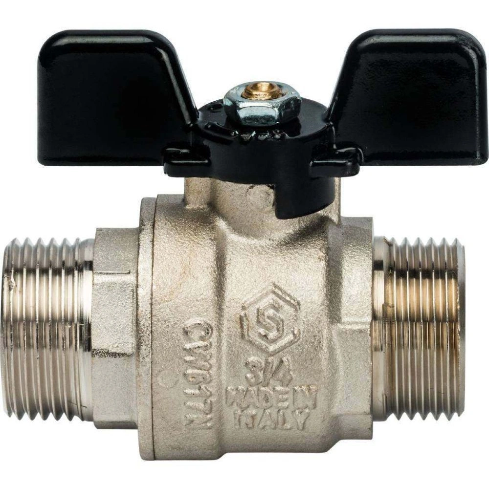 Кран шаровой полнопроходной  НН 3/4" (бабочка) STOUT (ГОСТ)