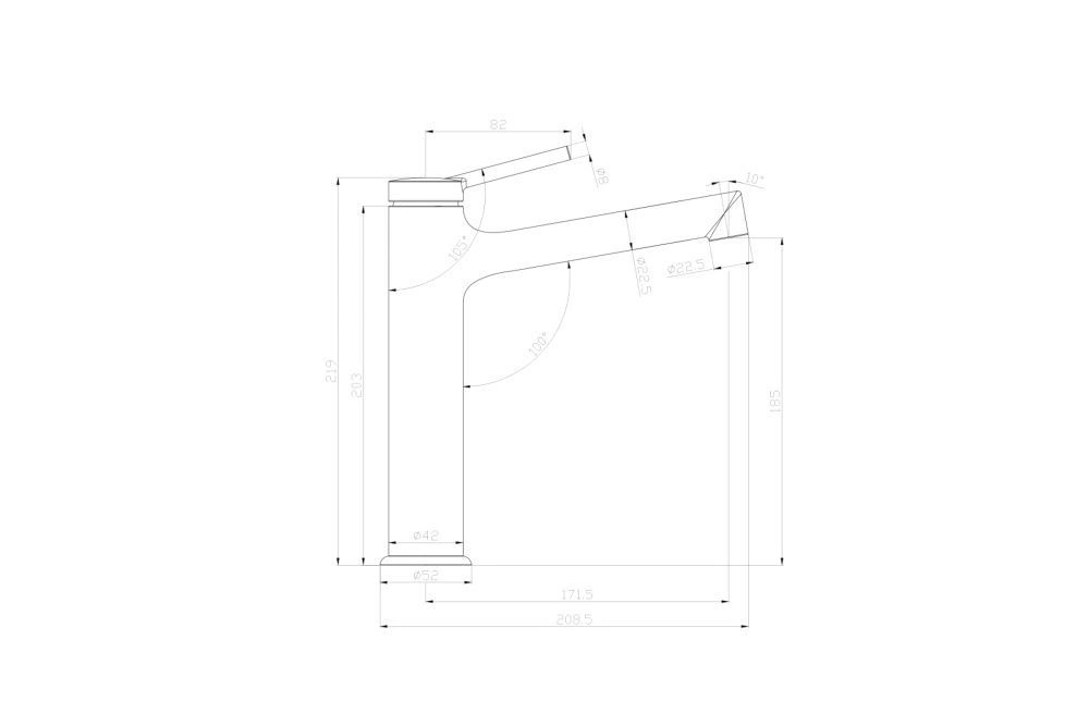 Смеситель для умывальника MINIMA, средний, монолитный, хром, LEMARK
