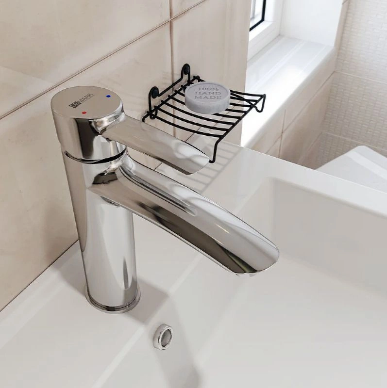 Смеситель для умывальника ATLANTISS, монолитный, средний, хром, LEMARK