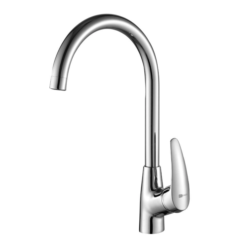 Смеситель для кухни LINARA с высоким поворотным изливом, хром, LEMARK