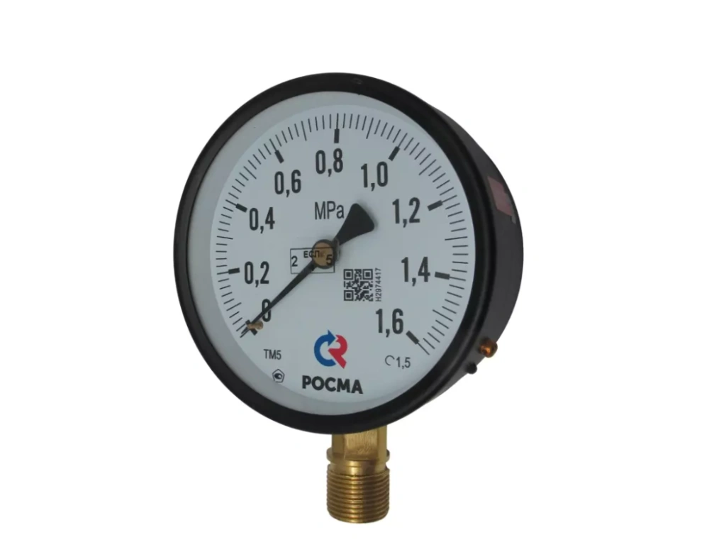 Манометр ТМ-510Р.00 М2 (0..1,6 МПа), М20*1,5, 100мм, 150С, кл.т.1,5, радиальный