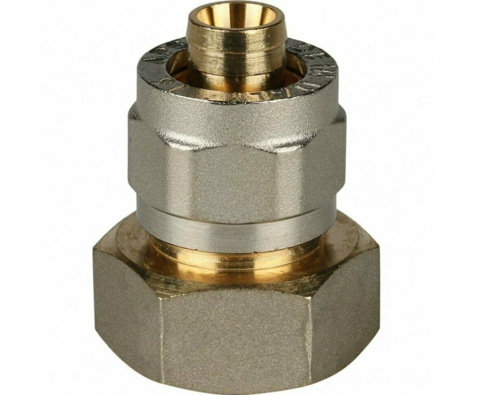 Муфта ВР 16х3/4" латунь (обжим) Stout