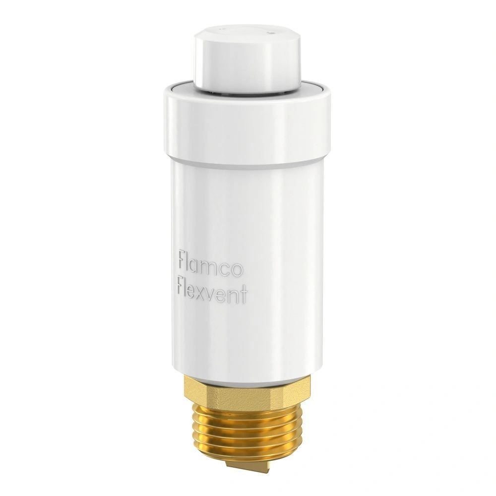 Воздухоотводчик поплавковый Flexvent 1/2" (белый, внешняя резьба, латунь) Тм=120, Рм=10