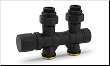 Узел нижнего подключения 1/2"х3/4"EK, универсальный, черный Varmega