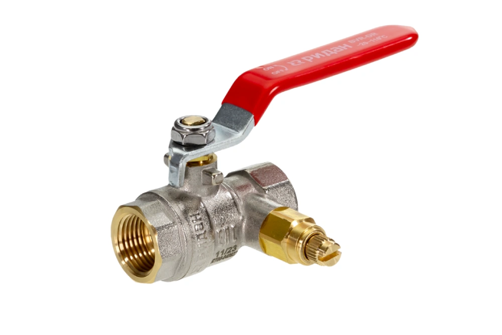 Кран шаровой BVR-DR РИДАН ГОСТ Р 59553, DN32 PN40 со спускным элементом 