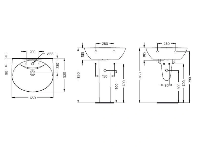 Раковина 65х52 Oceanе IDEAL STANDARD