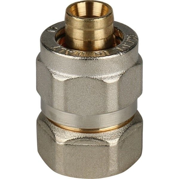 Муфта ВР 16х1/2" (обжим) латунь Stout