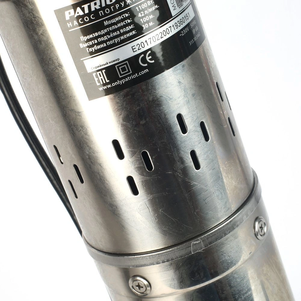 Насос винтовой SP 4250 S, 1100 Вт, 2520 л/час, подъем - 100 м, кабель 26 м PATRIOT