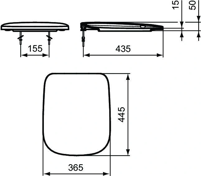Комплект унитаза подвесного ESEDRA с крышкой, глубокий смыв (T281401+T318101) IDEAL STANDARD