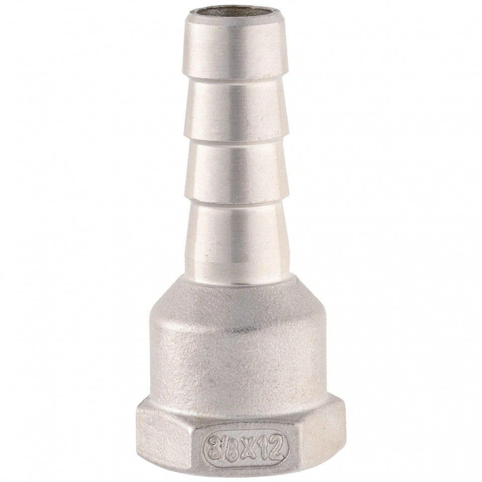 Штуцер елочка ВР 3/8"х12mm PN16   нерж. сталь AISI304