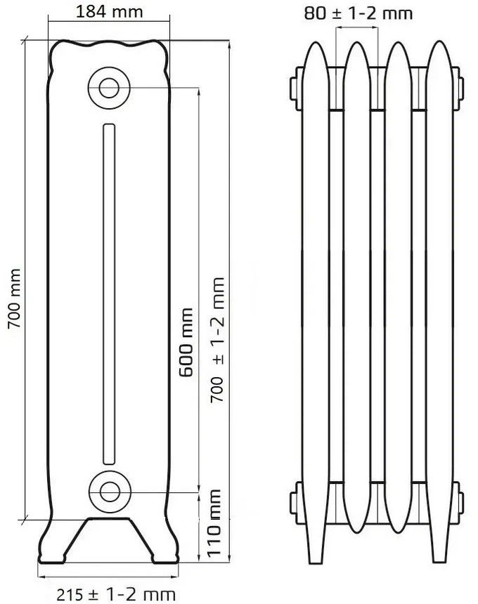 Радиатор чугунный Радимакс WINDSOR 600 (цена за секцию)   
