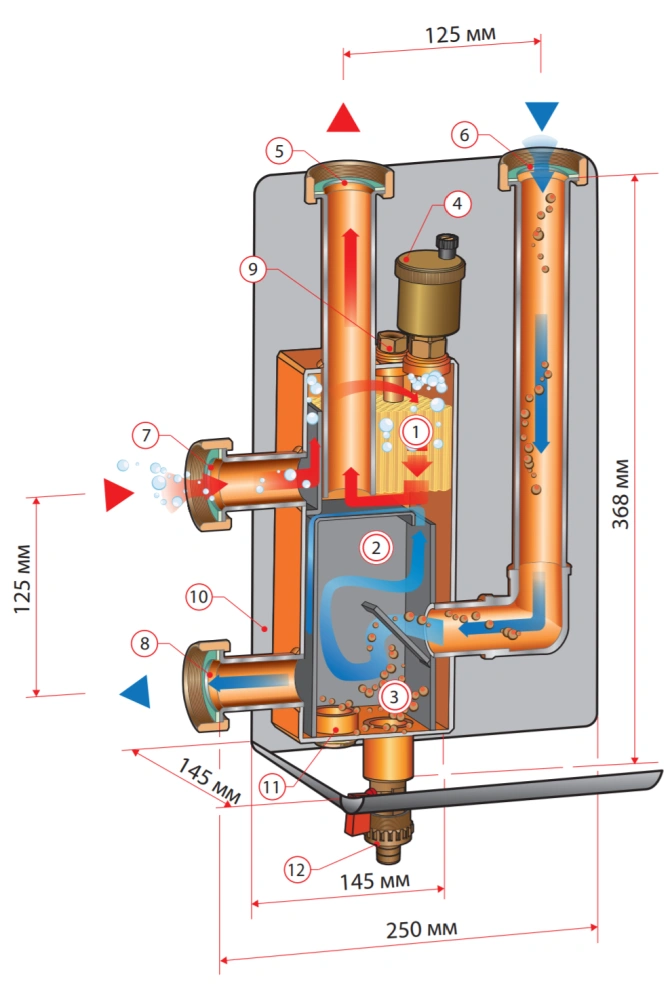 Разделительный модуль (гидрострелка) до 85 кВт Huch-Multi DN25 в комплекте с футорками Huch