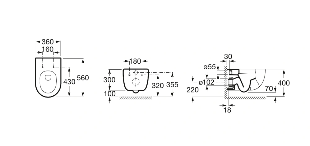 Унитаз подвесной Meridian-N ROCA