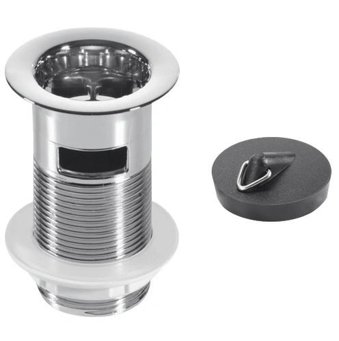 Выпуск пластиковый с резиновой пробкой (с переливом) (d= 1 1/4) хром McAlpine