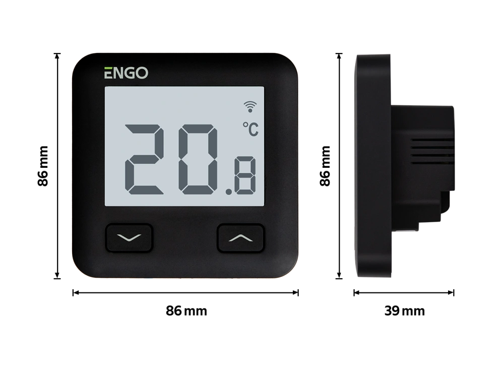 Терморегулятор программируемый встраиваемый, черный, управляемый через интернет  E10B230WiFi ENGO