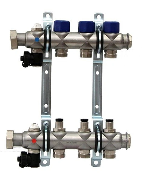 Коллектор с вент. вставками на  3 выхода 3/4" евроконус FRAENKISCHE