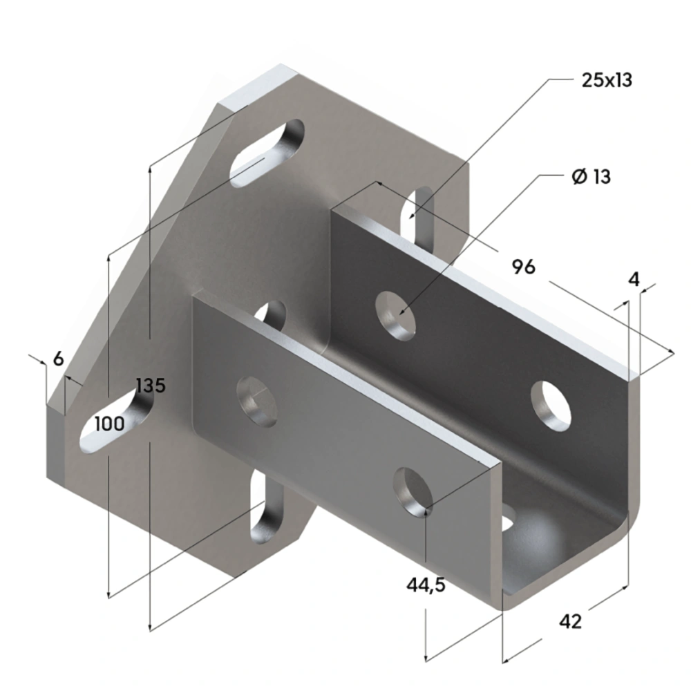 Фланец седельный универсальный TSF U 38-41 6F6, Termoclip
