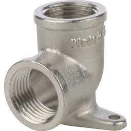 Угольник с креплением ВВ  1/2х1/2 (никель) Stout