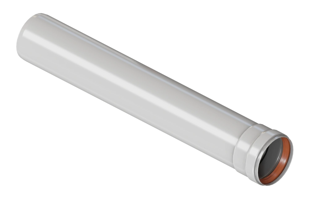 Труба алюм. окраш. белым Ø80, длина 0,50 м. (папа/мама) ROMMER