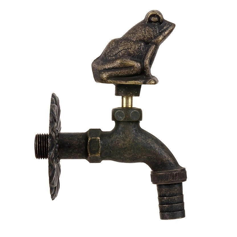 Кран садовый вентильный "Лягушка" НР 1/2, штуцер 3/4, цвет бронза SANTERA
