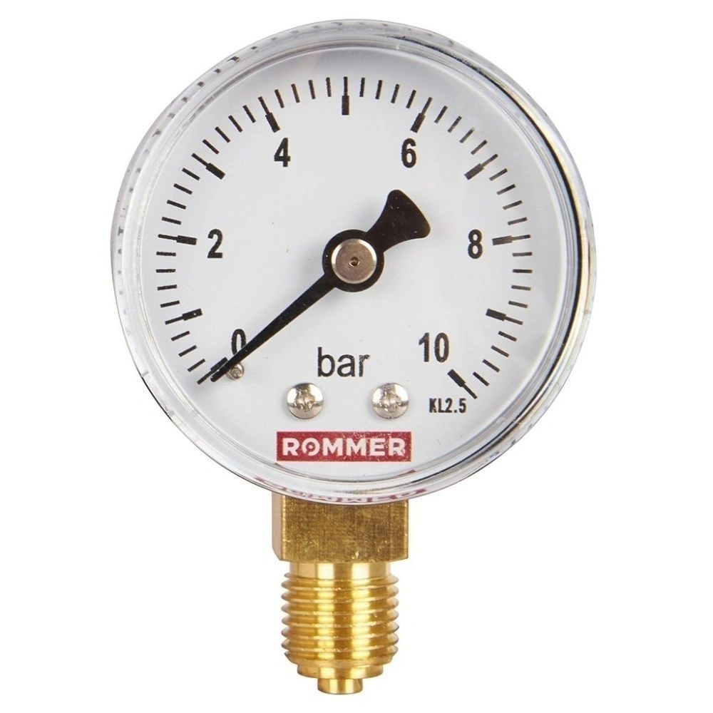 Манометр радиальный. Корпус Dn 50 мм 1/4 , 0...10 бар, кл.2.5. ROMMER