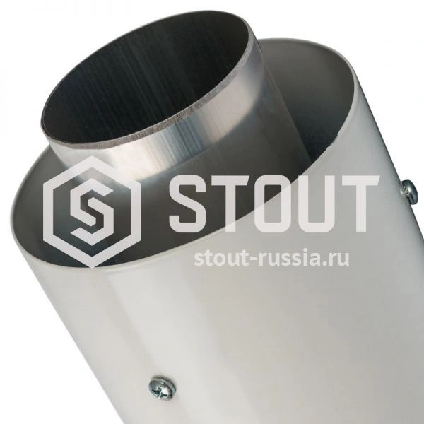 Элемент дымохода 60/100 900 мм для гор. прохода через стену с с оголовком из нерж. стали STOUT