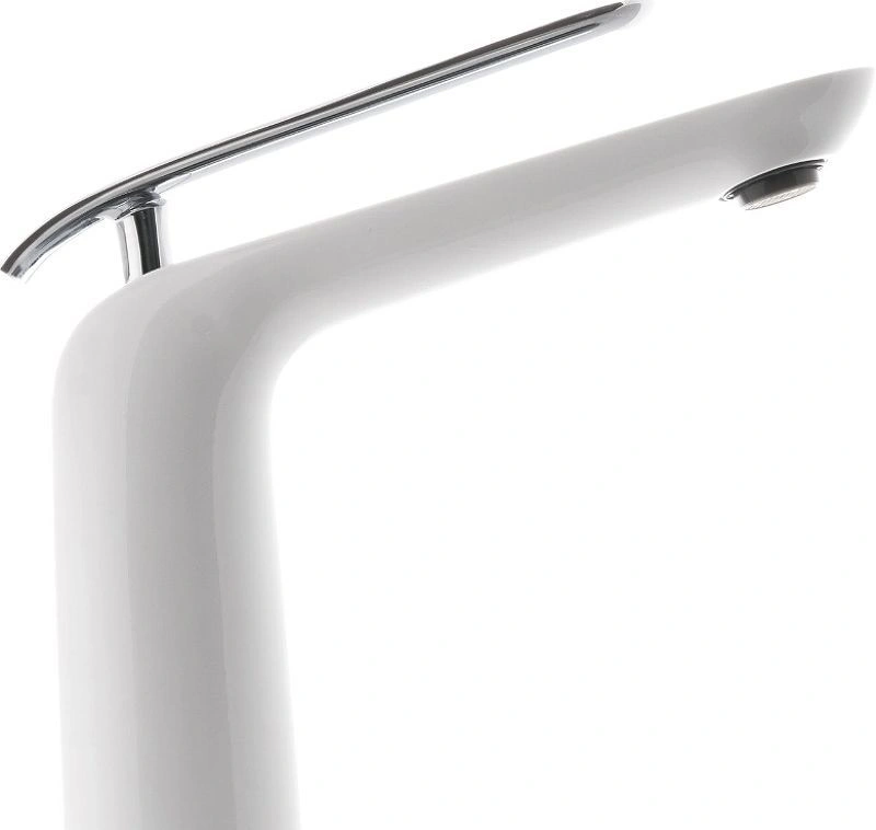 Смеситель для умывальника MELANGE, монолитный, высокий, хром/белый, LEMARK