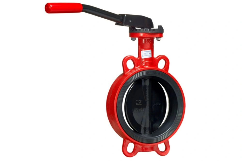 Затвор дисковый поворотный ЗПТЛ - FLN(w)-5-100-MN-НТ, Ду100, Ру16, межфланцевый, рукоятка, корпус - GGG40, диск - CF8M, седло - EPDM HT, Траб=+60...+115С