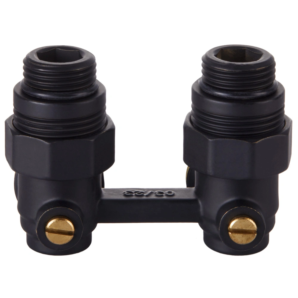 Узел нижнего подключения угловой 1/2"х3/4" EK (черный) под отвертку,  Royal Thermo