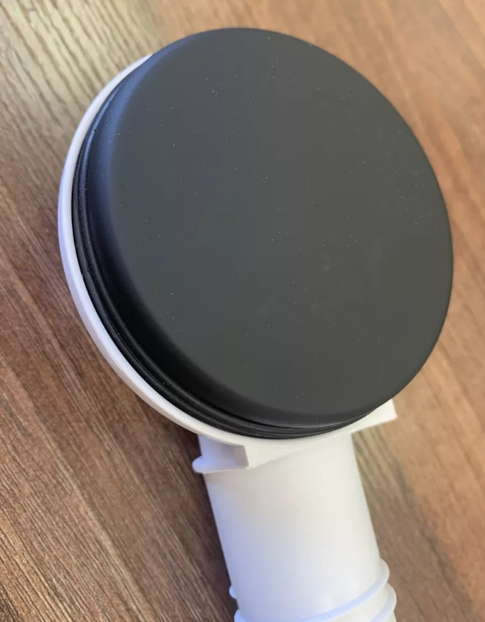 Сифон д/ванн,кнопка. перелив 330-700, матовый черный McAlpine