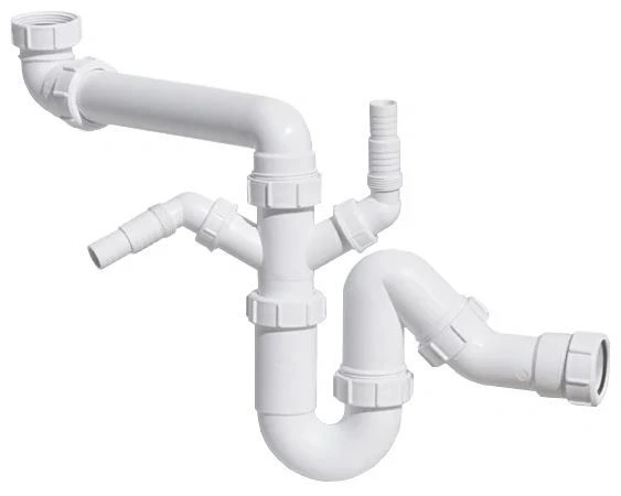 Сифон трубный P/S-обр. (1 1/2"х40мм) без вып. (2 адаптера, с отводн. трубкой, компресс. оконч.) DN40 McAlpine