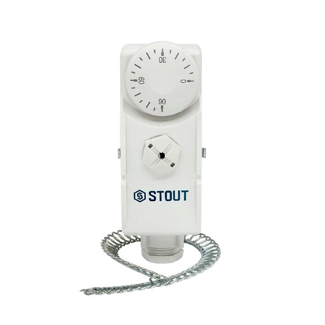 Термостат накладной механический с пружинным фиксатором 0-90°С STOUT