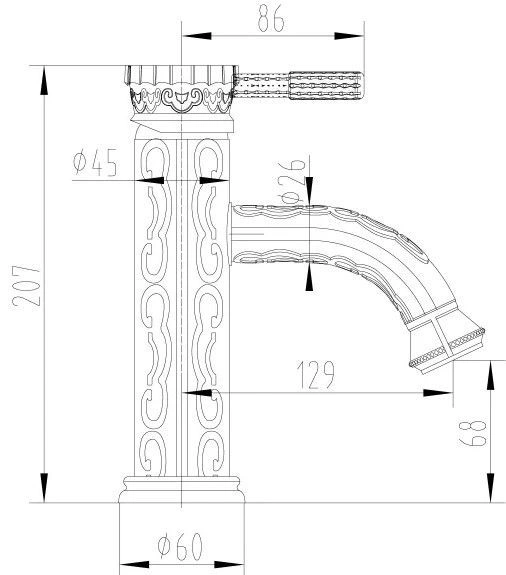 Смеситель для умывальника Jasmine Lemark