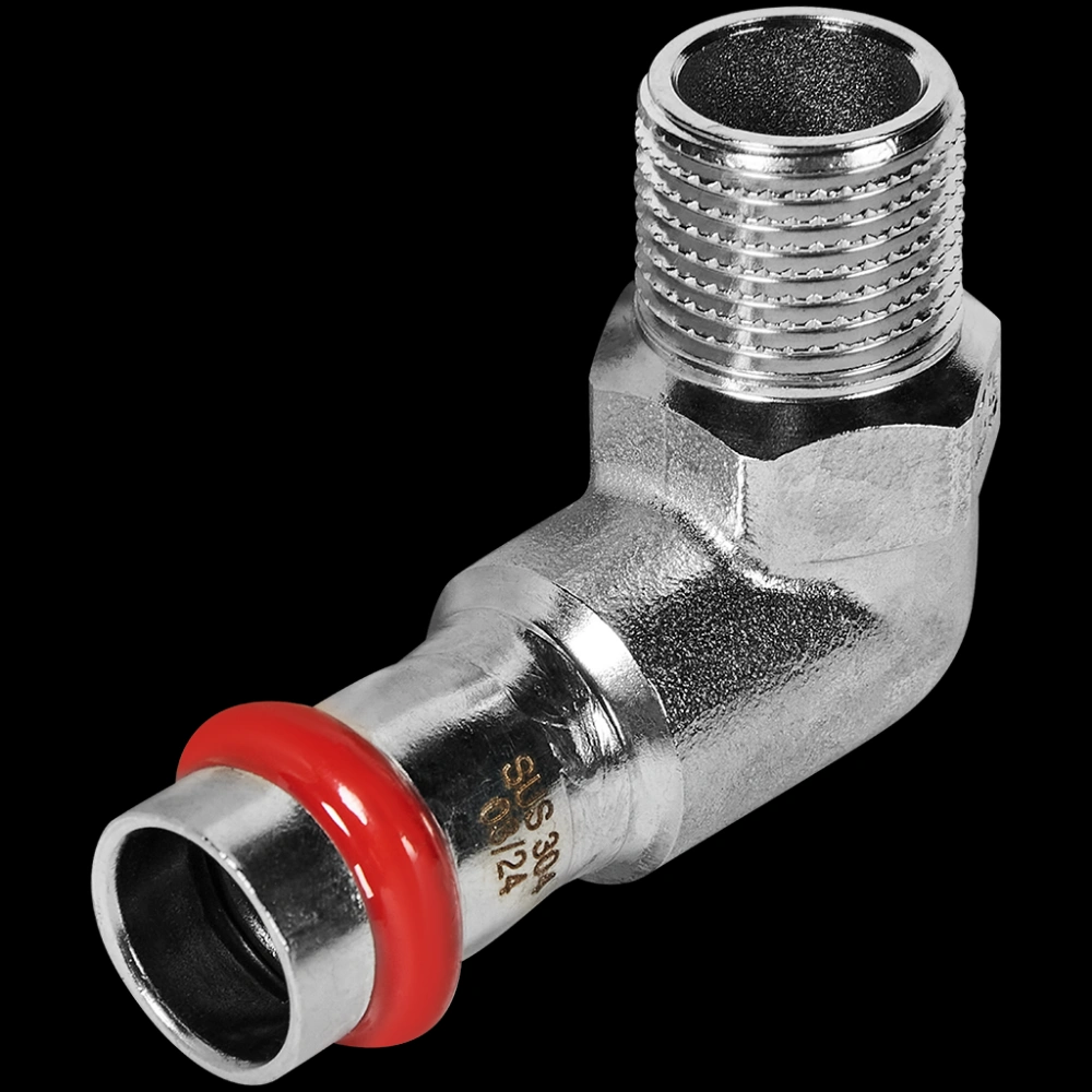 Отвод 15х1/2 НР нерж. Rommer