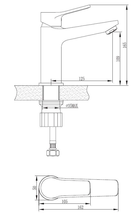 Смеситель для раковины Dubai (h=109мм), цвет Black, ESKO