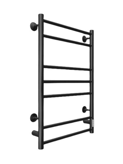 Полотенцесушитель L neo 80/50 см Электрический (1"-1/2" К диммер Черный матовый) , ДВИН