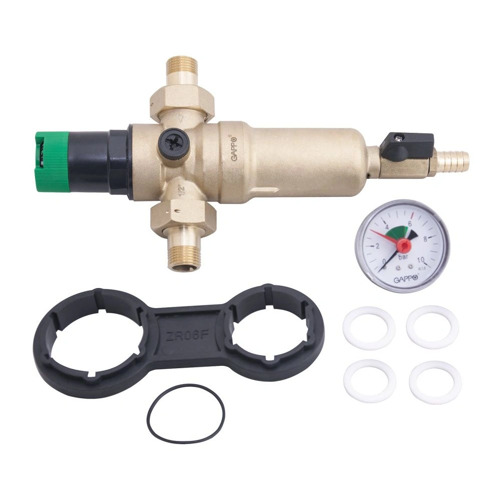 Фильтр промывной для горячей воды с редуктором 1/2 Gappo