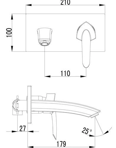 Смеситель для умывальника встраиваемый, хром MARS, LEMARK