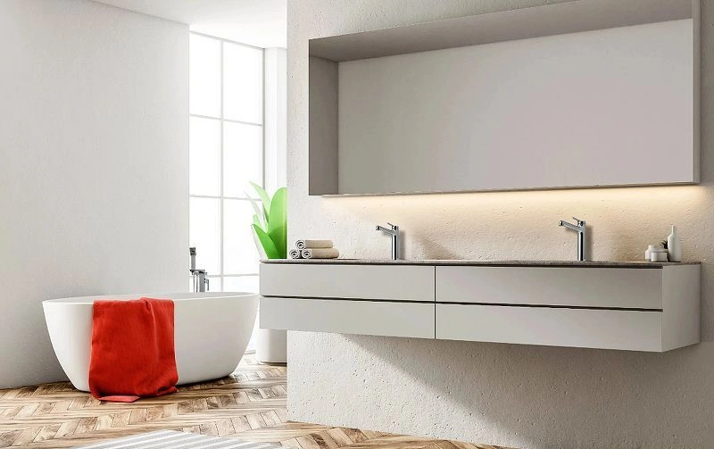 Смеситель для умывальника MINIMA, средний, монолитный, хром, LEMARK