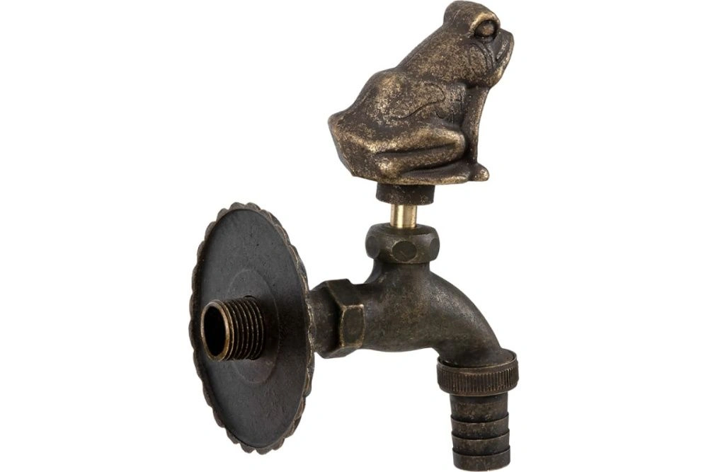 Кран садовый вентильный "Лягушка" НР 1/2, штуцер 3/4, цвет бронза SANTERA
