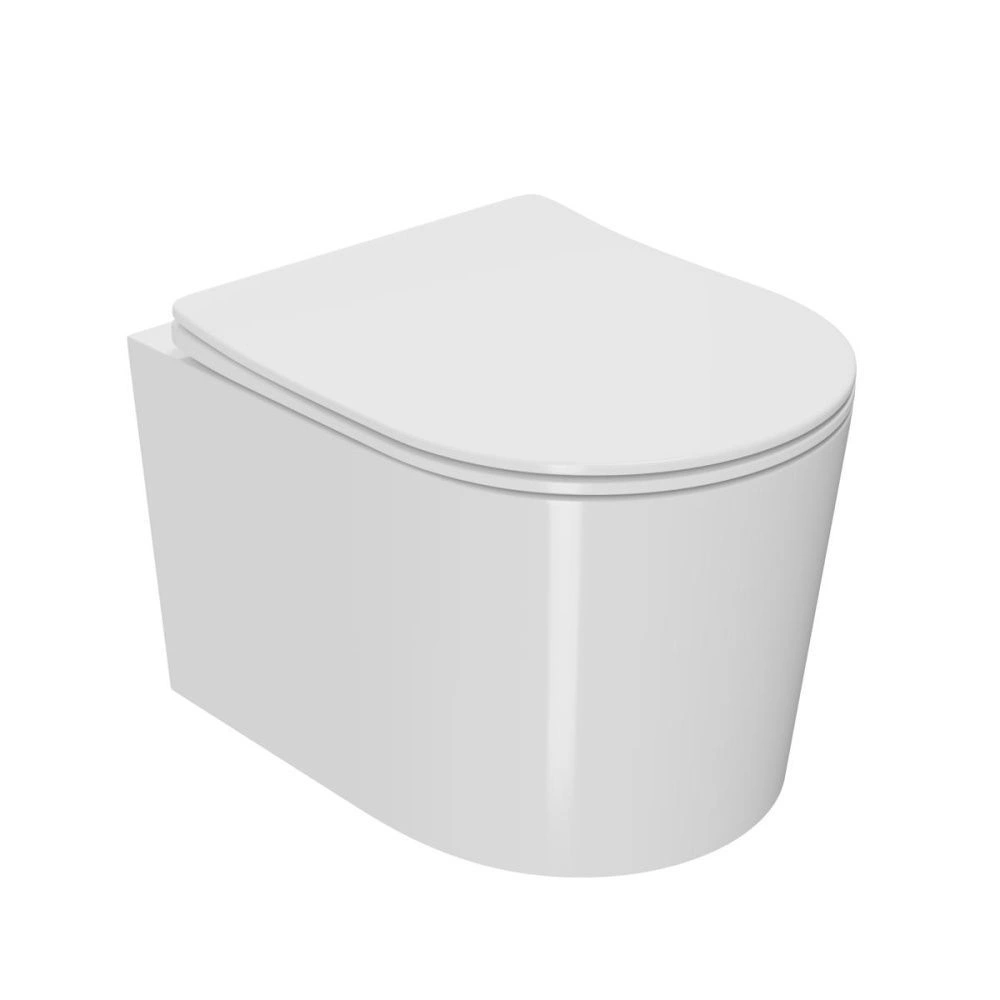 Унитаз подвесной Веста безободковый, белый, быстросъемное сиденье с микролифтом POINT