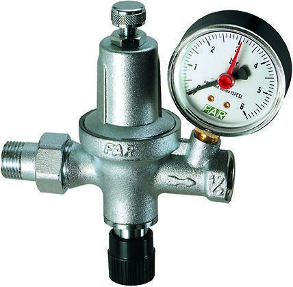 Клапан подпиточный с манометром 1/2", 0-6 бар, FAR