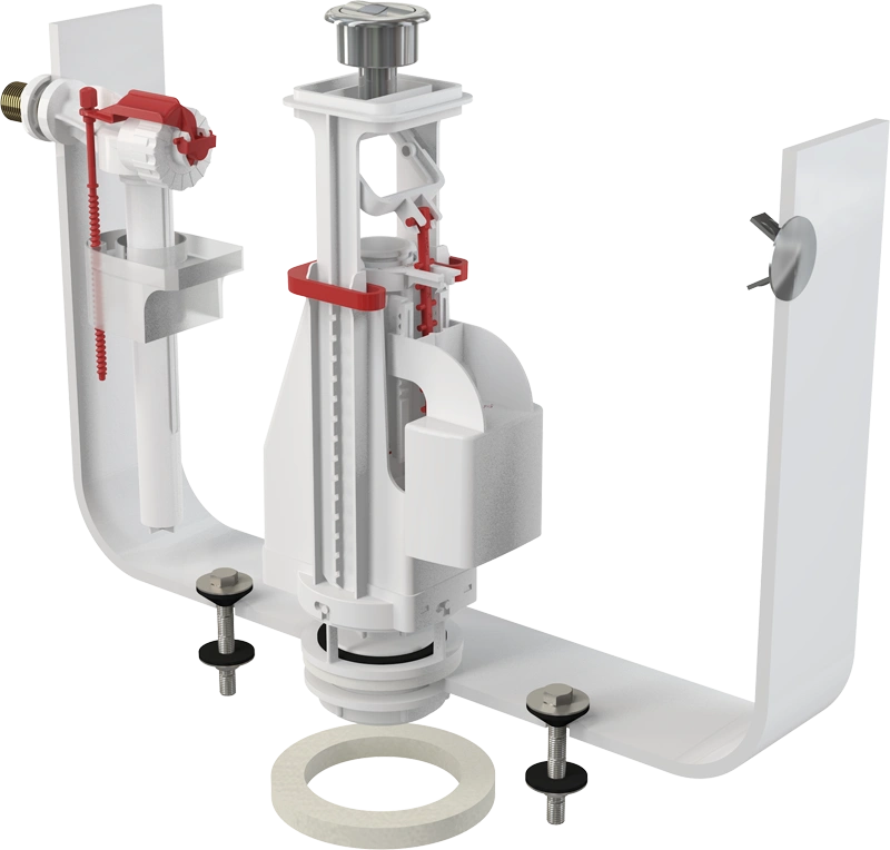 Впускной комплект с двойной кнопкой 1/2" хром (бок) ALCA PLAST