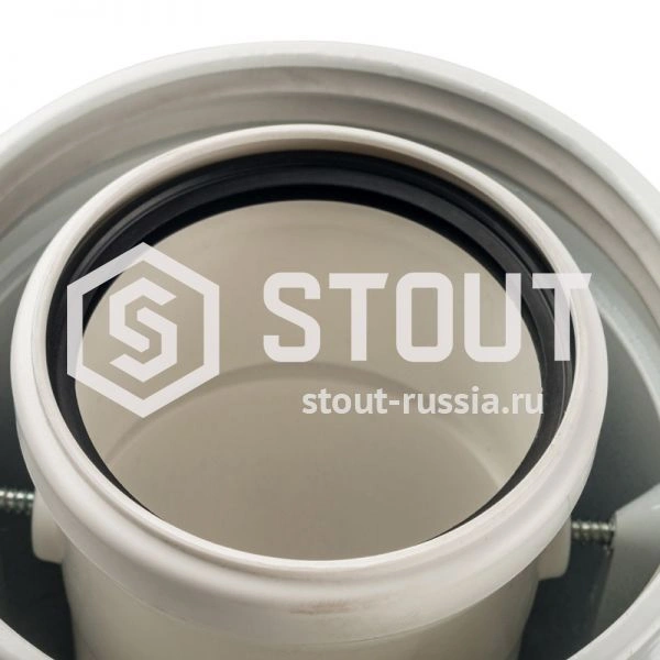 Адаптер конденсац. 90° DN60/100 м/п PP-FE(совместим с Bosch) STOUT