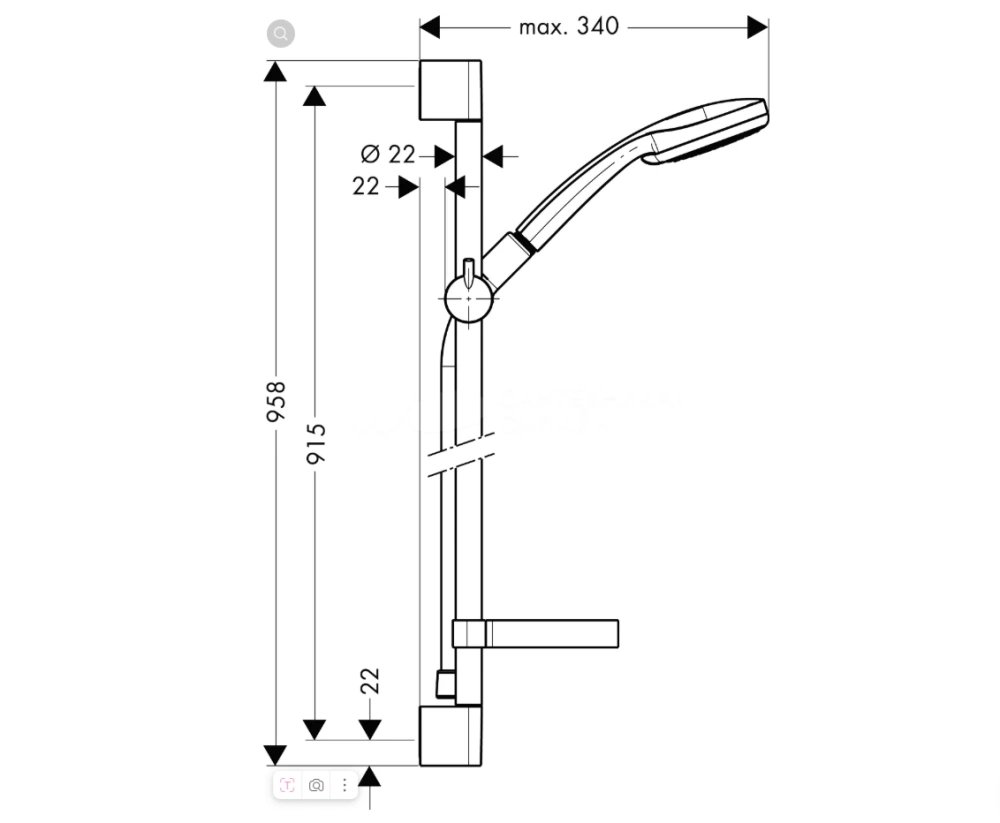 Гарнитур для душа Croma 100 Multi, 90см, HANSGROHE
