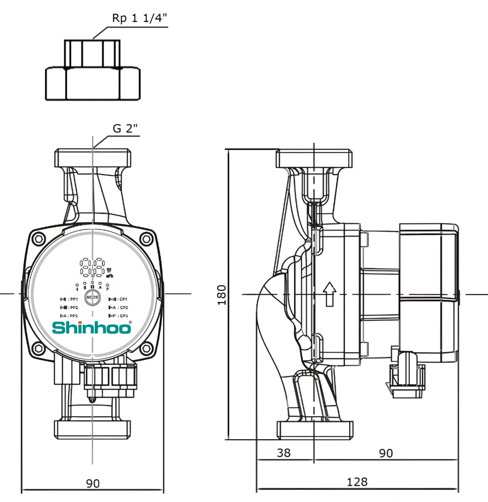 Насос циркуляционный MASTER S 32-4 180 1x230V Shinhoo