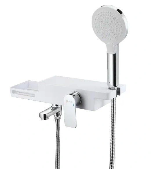 Смеситель для ванны UNIBOX (с лейкой и шлангом) белый/хром LEMARK