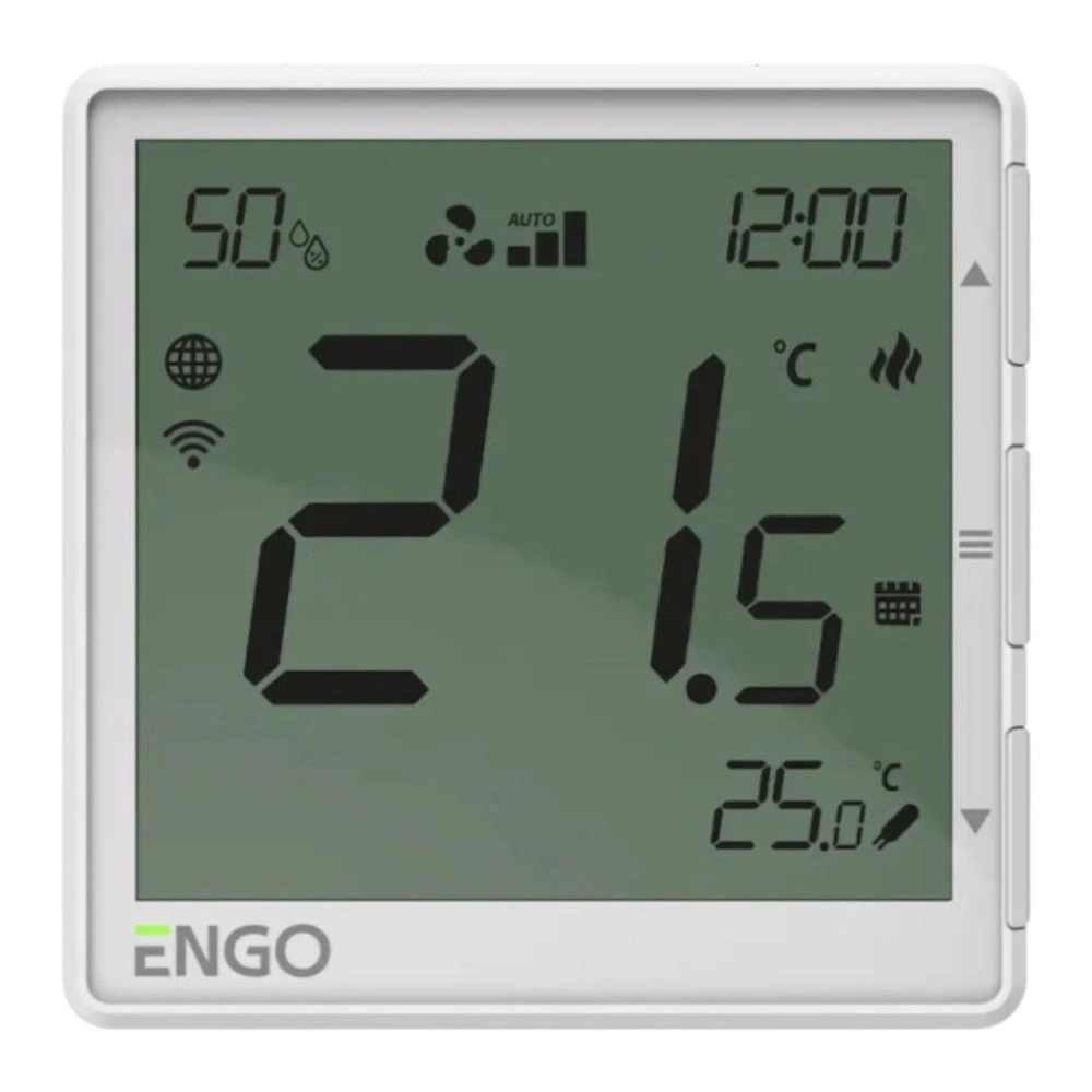 Терморегулятор WiFi с регулировкой скорости вентилятора для конвекторов проводной 220В, белый ENGO 